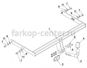 Фаркоп Auto-Hak для SEAT IBIZA 2008-2017. Артикул SC 46