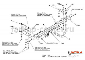 Фаркоп Imiola для TOYOTA COROLLA VERSO 2001-2004. Артикул T-031