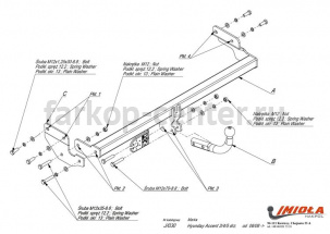 Фаркоп Imiola для HYUNDAI VERNA 2006-2010. Артикул J-030