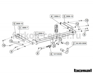 Фаркоп Bosal для FORD KUGA 2013-2019г. Артикул 038-961