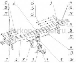 Фаркоп Bosal Russia для JEEP GRAND CHEROKEE WK2 2010-2019г. Артикул 4853-AK41