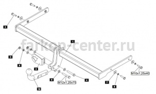 Фаркоп Baltex для VOLKSWAGEN POLO 5 седан 2010-2019г. Артикул 26.2052.12