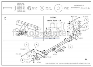 Фаркоп Galia для CITROEN JUMPER 2006-2019г. Артикул C045A