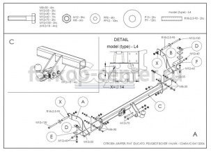 Фаркоп Galia для CITROEN JUMPER 2006-2019г. Артикул C045A