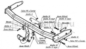 Фаркоп Bosal Russia для MAZDA TRIBUTE 2004-2007. Артикул 3950-A