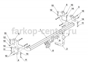 Фаркоп Auto-Hak для RENAULT KANGOO 2008-2019г. Артикул G 54