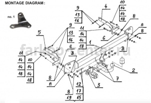 Фаркоп Steinhof для TOYOTA CAMRY V40 2006-2011. Артикул T-106