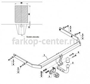 Фаркоп Steinhof для VOLKSWAGEN JETTA 6 2011-2019г. Артикул V-074