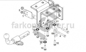 Фаркоп Aragon для VOLKSWAGEN AMAROK 2010-2019г. Артикул E6713AS