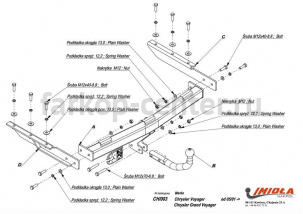 Фаркоп Imiola для DODGE CARAVAN 2001-2008. Артикул CH-003