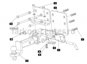 Фаркоп Baltex для TOYOTA HILUX 2005-2015. Артикул 24.1974.31