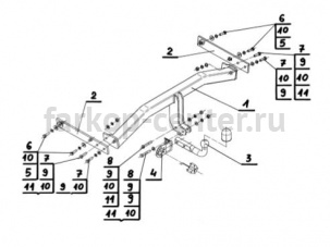 Фаркоп Steinhof для AUDI Q3 2011-2019г. Артикул V-127