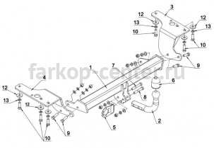 Фаркоп Auto-Hak для TOYOTA AVENSIS 2009-2019г. Артикул 0 73