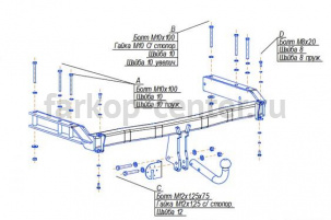 Фаркоп Bosal Russia для AUDI A6 Allroad 2000-2006. Артикул 3550-A