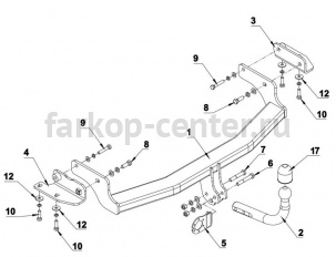 Фаркоп Auto-Hak для KIA CARENS 2006-2013. Артикул T 54