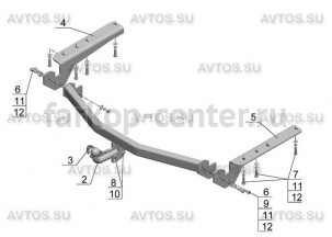 Фаркоп Avtos для TOYOTA RAV4 2013-2019г. Артикул TY34