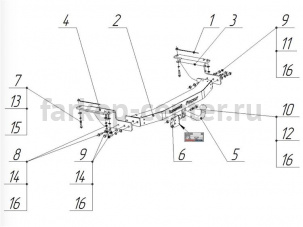Фаркоп Bosal Russia для LEXUS GX 2009-2019г. Артикул 3096-ABP