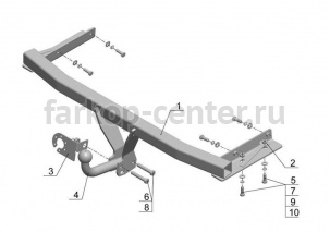 Фаркоп Avtos для FORD S-MAX 2006-2015. Артикул FD27