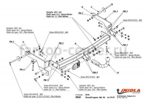 Фаркоп Imiola для RENAULT LAGUNA 2001-2007. Артикул R-020