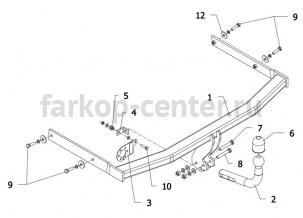 Фаркоп Auto-Hak для VOLKSWAGEN JETTA 5 2005-2011. Артикул K 49