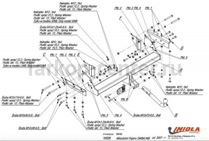 Фаркоп Imiola для MITSUBISHI PAJERO 2007-2019г. Артикул Y-026