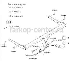 Фаркоп Westfalia для VOLKSWAGEN TIGUAN 2016-2019г. Артикул 321906600001